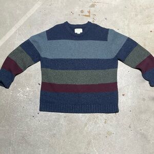 American Eagle Outfitters Men's Colorblock Sweater - Blue, Green, Burgundy